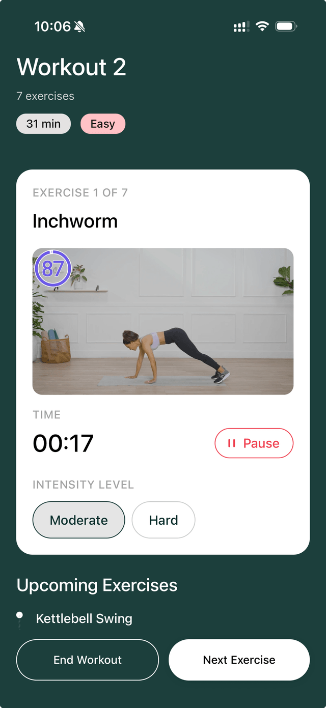 BeNu Workout App Screenshot